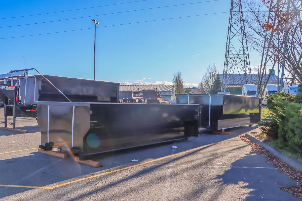 Roll-off dumpster ready for waste disposal at job site for 12 Yard Dumpster Rental in Panthersville